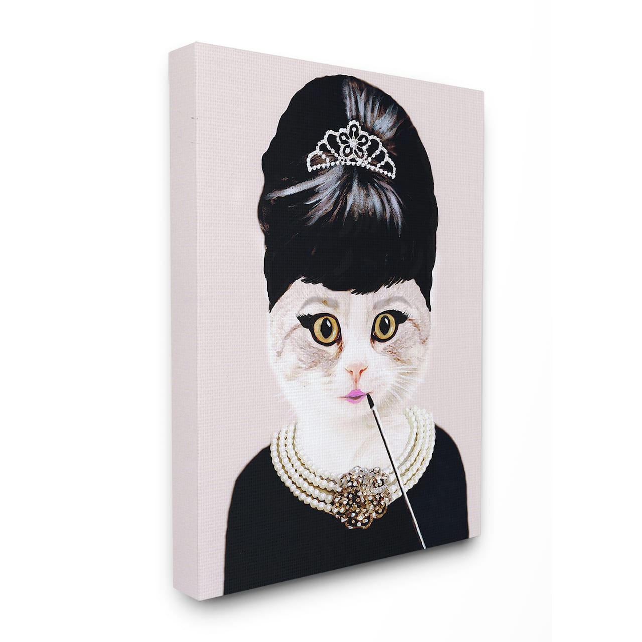 Stupell Industries Fashion Feline Jewelry And Makeup Cat Canvas Wall Art